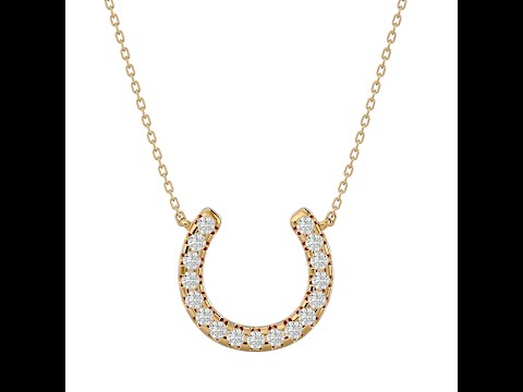 Pandantiv Aur 18k Sparkling Horseshoe-shaped Pure Diamonds - Fortuna