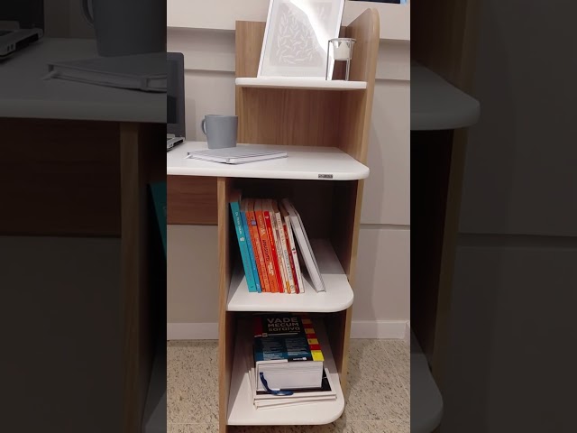 Mesa Escrivaninha Link 3 Prateleiras Carvalho/Branco - Artely