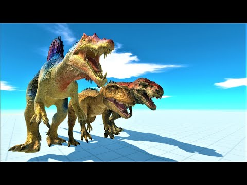 T-rex spinosaurus carcharodontosaurus vs every factions animal revolt battle simulator