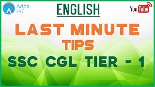 Last Minute Tips For English In SSC CGL Tier - 1 | Online SSC CGL Coaching