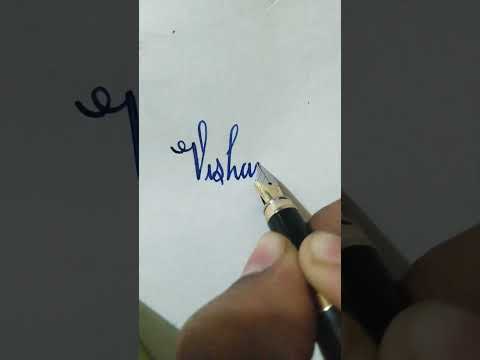 Vishant name in cursive writing. Calligraphy Art. #shorts
