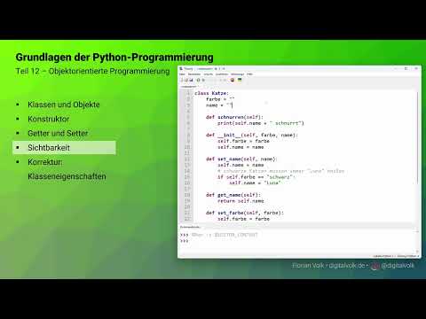 Grundlagen der Python-Programmierung #12 Objektorientierte Programmierung