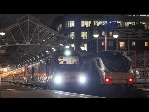 (4K) DRS class 68008 & Chiltern 68014 thrash away from London Marylebone with 1K54 & 1T54 15/02/22