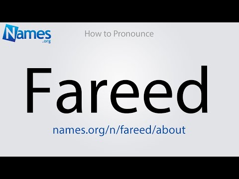 How to Pronounce Fareed