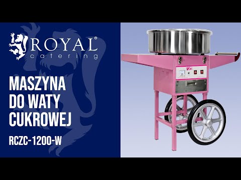 Video - Maszyna do waty cukrowej z wózkiem - 52 cm