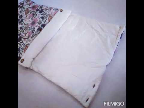 White cotton printed baby sleeping bag, newly born