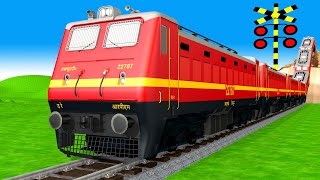 【踏切アニメ】急行電車 Train | Tebak Gambar Kereta Api 🚦Fumikiri 3D Railroad Crossing Animation