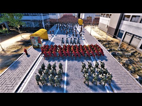 MODERN SOLDIERS, SPARTANS & SOUL TYRANTS DEFENDING THE CITY FROM MASSIVE ZOMBIE HORDE - UEBS