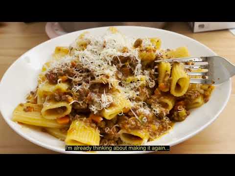 trying Marcella Hazan's bolognese recipe 🍝