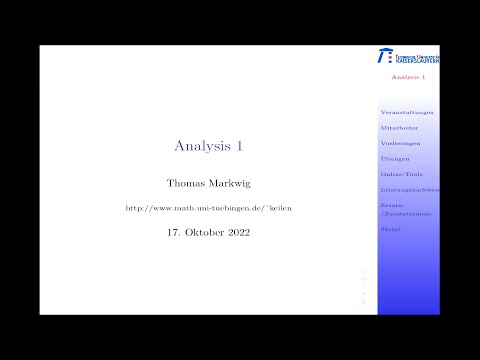 Analysis 1 - Informationsveranstaltung