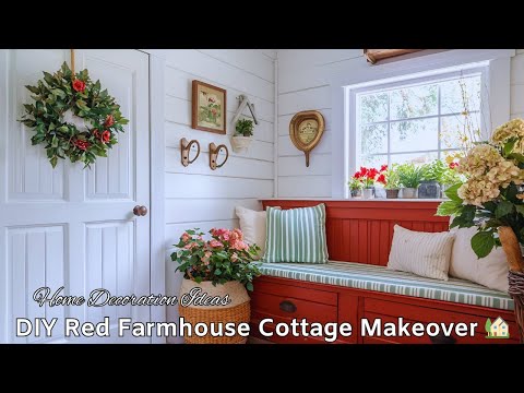 Small Red Farmhouse Makeover 🛖 Cottagecore Decor on a Budget (So Cozy!)