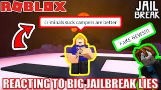 Reacting to the BIGGEST JAILBREAK LIES EVER | Roblox Jailbreak