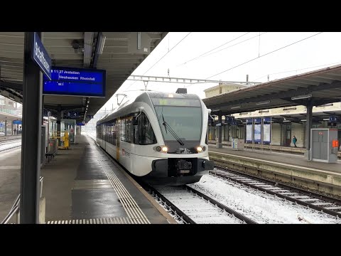 Ausfahrt der S in Schaffhausen auf Gleis 4