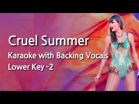 Cruel Summer (Lower Key -2) Karaoke with Backing Vocals