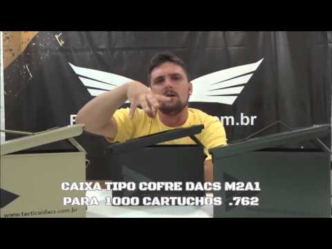 CAIXA TIPO COFRE DACS M2A1 PARA 1000 CARTUCHOS .762