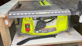 RYOBI 15 Amp 10 in. Expanded Capacity Table Saw With Rolling Stand Review, tabl saw walkthrough and