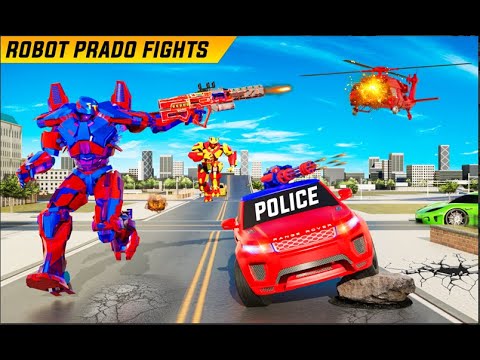 Flying Prado Helicopter Car Transform Robot Games Fun Games Studioz Gameplay