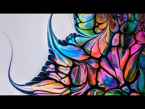 'Colorato' ~ Amazing Acrylic Pour ~ Bloomswipe Technique ~ Stained Glass Effects (95)