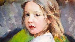 Watercolor painting a baby girl part 2