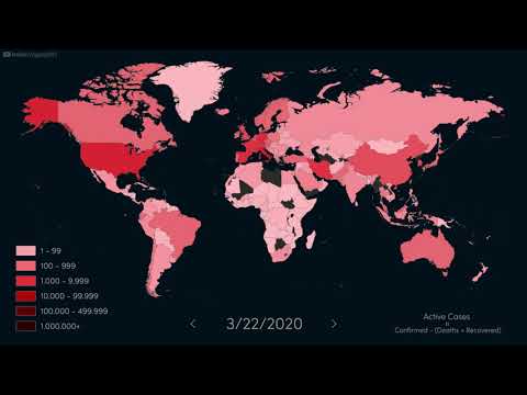 Coronavirus: World map track with Active Cases of COVID-19
