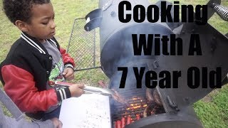 Ribeye Steak Recipe | 7 year old cooks steak | Cooking Videos