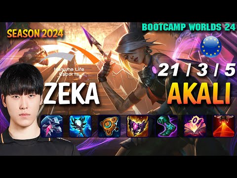 HLE Zeka AKALI vs YONE Top - Patch 14.19 EUW Ranked WORLDS 2024 Bootcamp | lolrec