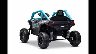 Electric Ride-on car Kawasaki TERYX KRX 1000 12V, blue, single seat, rear axle suspension, 2.4 Ghz r