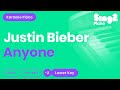 Justin Bieber - Anyone (Lower Key) Karaoke Piano