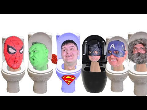 Superheroes Transform Into Skibidi Toilet