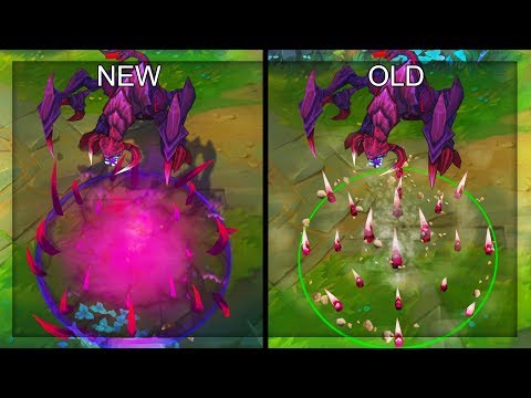 All Cho'Gath Skins NEW and OLD Comparison Visual Effects Update 2018 (League of Legends)