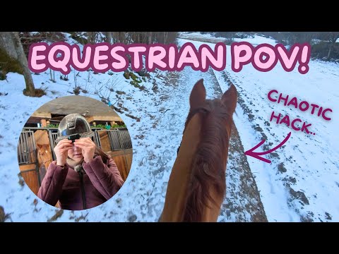 EQUESTRIAN POV! HACKING MY SHOWJUMPING HORSE- *WINTER EDITION*