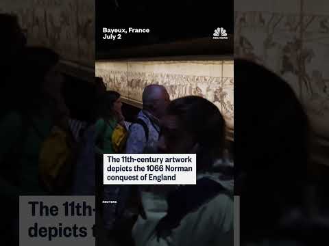 Tens of thousands wait up to 8 hours to buy tickets to see the Bayeux Tapestry