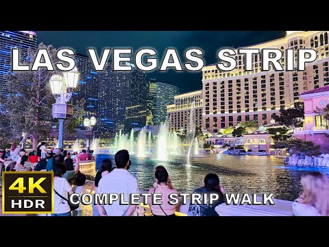 [4K HDR] Las Vegas Strip Night Walking Tour | Complete Strip Walk | August 2025 | Las Vegas, Nevada