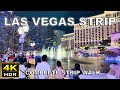 4K HDR Las Vegas Strip Night Walking Tour Complete Strip Walk August 2025 Las Vegas Nevada