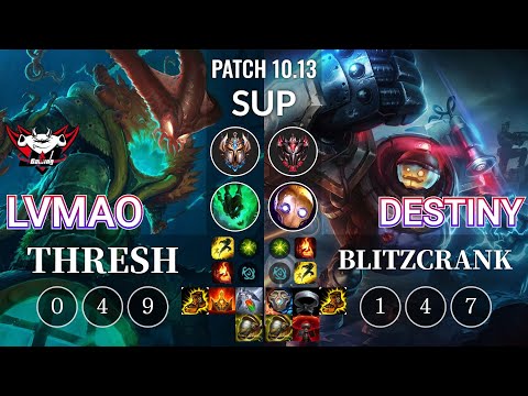 JDG LvMao Thresh vs Destiny Blitzcrank Sup - KR Patch 10.13