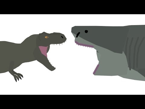 Pivot The Meg 2 Tyrannosaurus Rex vs Megalodon Animation made for me #pivotanimator #trexvsmegalodon