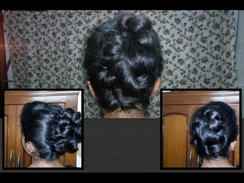 Braided bun hairstyle for long and medium hair // most easy party hair bun tutorial