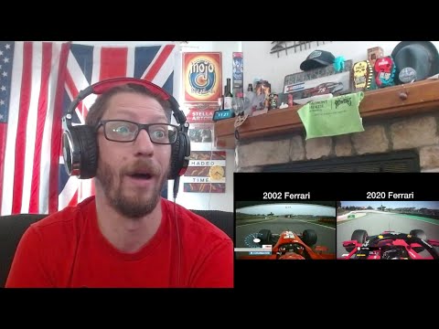 NASCAR Fan Reacts to F1 2002 Ferrari vs. 2020 Ferrari - Barcelona
