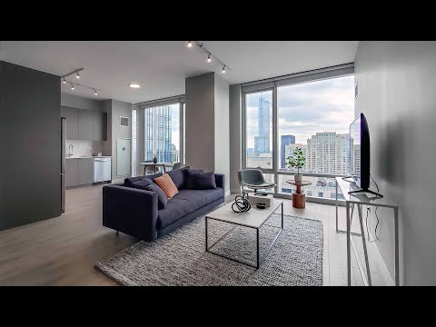 A River North 2-bedroom model WB7 at 23 West Apartments at One Chicago