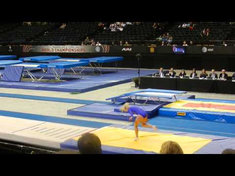 2014 Worlds Tumbling Kateryna Bayeva UKR 2nd pass Prelims Women