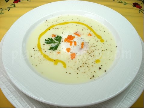 Crema de patata con huevo poché