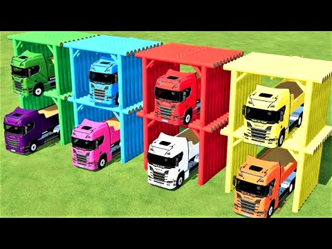 JOHN DEERE vs CLAAS vs CASE vs FENDT PARKOUR - Farming Simulator 22