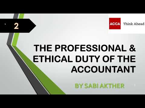 ACCA I Strategic Business Reporting (SBR) I Ethical Duty of the Accountant - SBR Lecture 2