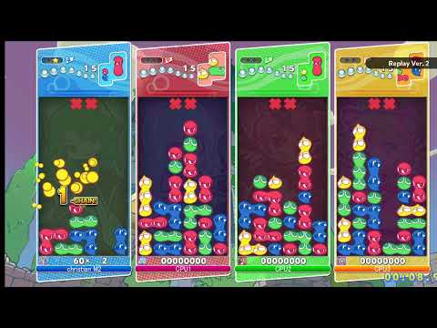 Puyo Puyo Champions PC Satan VS Rafisol VS Hed VS Sultana Fever Mode