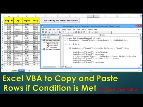 VBA to Copy and Paste Rows if Condition is Met - Excel VBA Example by ExcelDestination