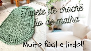 Tapete oval de crochê - Fio de malha