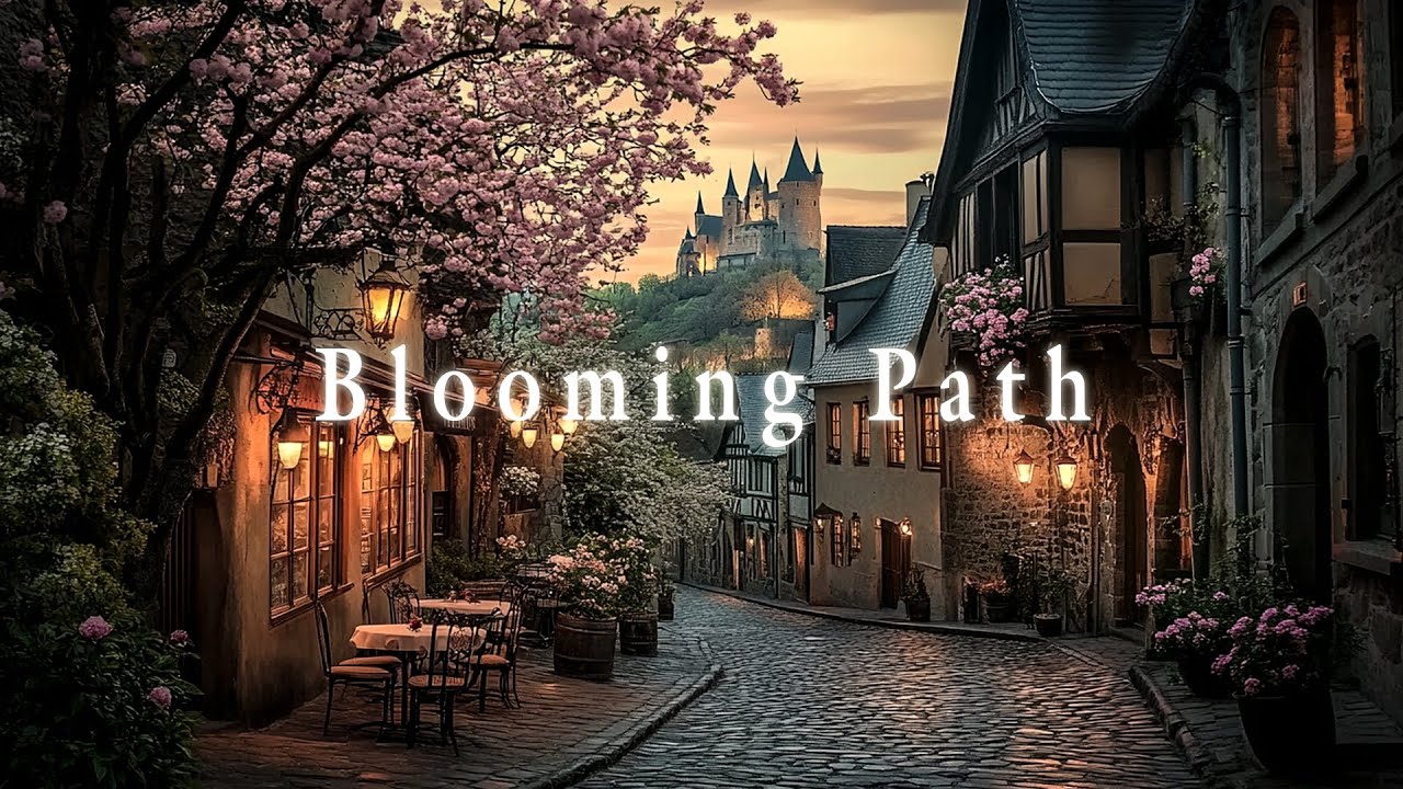 𝐁𝐥𝐨𝐨𝐦𝐢𝐧𝐠 𝐏𝐚𝐭𝐡 𝐢𝐧 𝐚𝐧 𝐎𝐥𝐝 𝐄𝐮𝐫𝐨𝐩𝐞𝐚𝐧 𝐓𝐨𝐰𝐧 | 𝐃𝐚𝐫𝐤 𝐂𝐨𝐟𝐟𝐞𝐞 𝐬𝐡𝐨𝐩 𝐀𝐦𝐛𝐢𝐞𝐧𝐜𝐞 𝐰𝐢𝐭𝐡 𝐌𝐞𝐥𝐨𝐝𝐢𝐜 𝐒𝐚𝐝 𝐒𝐭𝐮𝐝𝐲