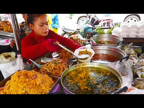 Khmer Fast Foods For Sales At Boeung Trabaek Marekt - Phnom Penh Street Food