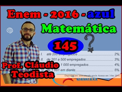 Matemática - Enem 2016 - prova azul  - 145 -  1ª aplic