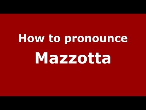 How to pronounce Mazzotta (Italian/Italy) - PronounceNames.com